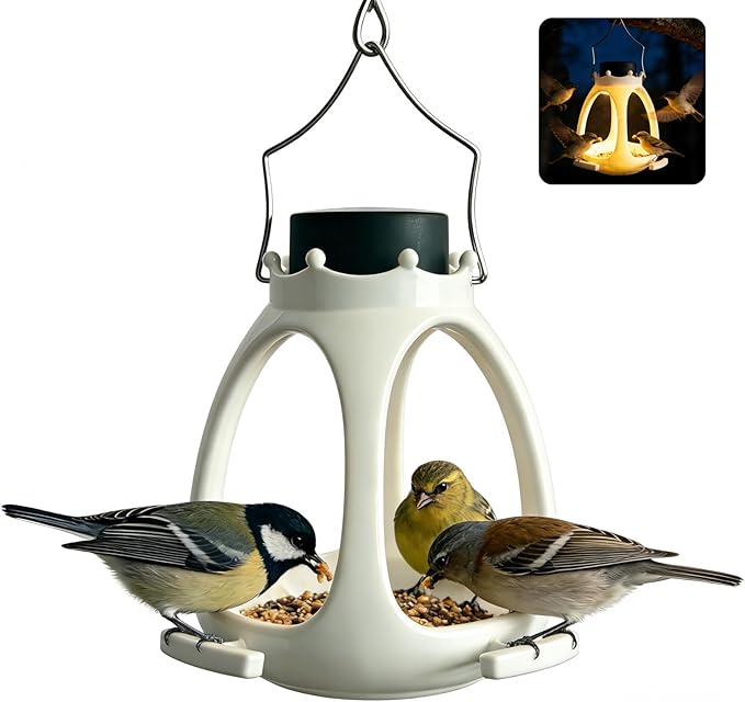 Solar Bird Feeder for Outdoors Hanging - 2026 Innovative Crown Wild Bird Feeders for Outside, Waterproof Eco-Friendly Polymer Bird Houses for Backyard Birding & Wildlife Decor (2)