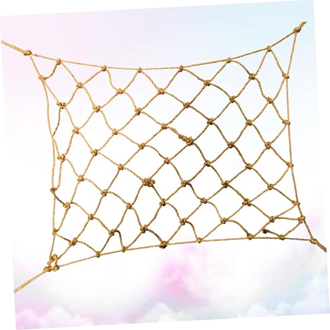 Parrot Climbing Net with Hooks Natural Safe Material for Small Birds Hamsters Cockatiels Parakeets Exercise and Coordination Enhancing Bird Cage Accessory