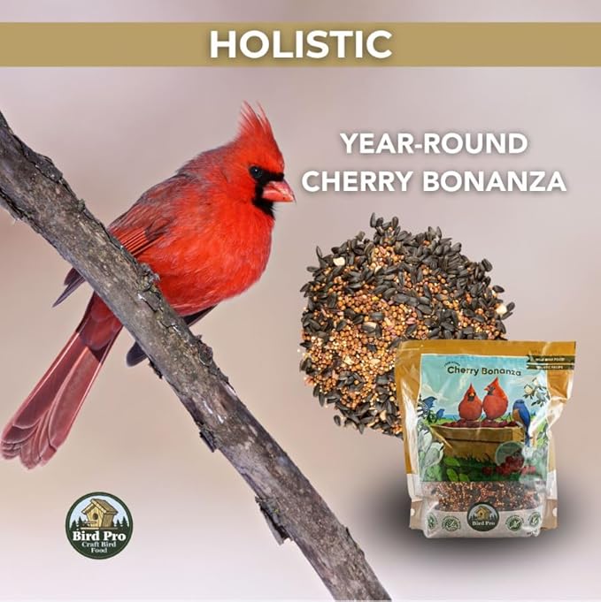 Bird Pro Holistic Bird Seed - Premium Seed for Backyard Feeding (36 Pounds, Cherry Bonanza)