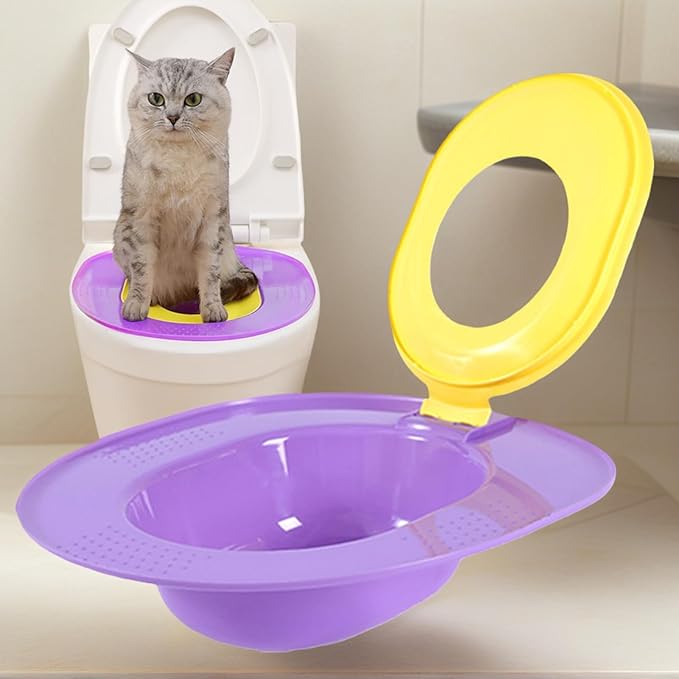Cat Toilet Trainer, Cat Toilet Seat Training Kit Portable Litter Box Train Your Cats to Use The Toilets