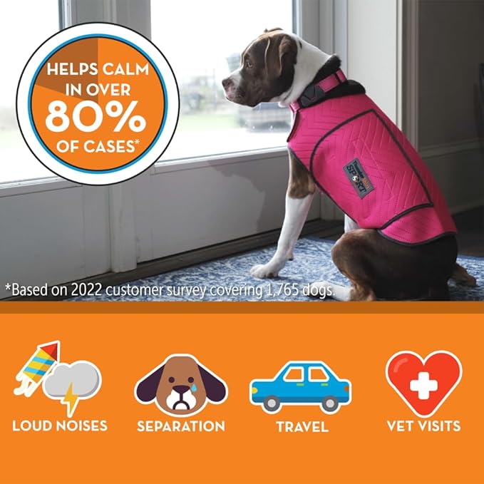 ThunderShirt for Dogs, XX Large , Fuchsia Sport - Dog Anxiety Relief Calming Vest