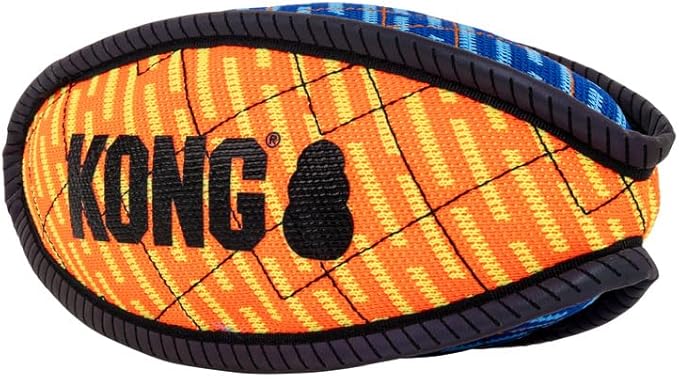KONG Armor Bone Dog Toy – Medium – Durable Triple-Layered Fabric with Reflective Trim & Squeaker – Assorted Colors – Ideal for Chewing, Fetching & Tugging (Football, Medium)