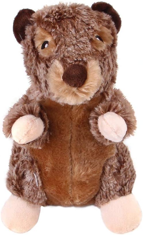 Pet Toys, Dog Squeaky Toys Interactive Toys for Chewers Durable Plush Dog Toys for Small Medium Large Dogs (Brown Groundhog)