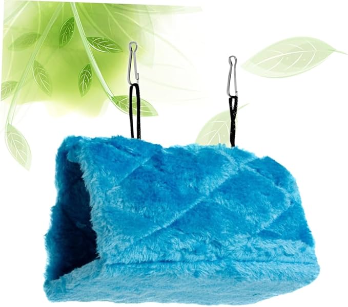 BESPORTBLE Plush Triangle Parrot Hammock for Birds Cozy Snuggle Cave Bed Comfortable PET Sleep Bed Hanging Bird Cage Accessory for Parakeets and Cockatiels