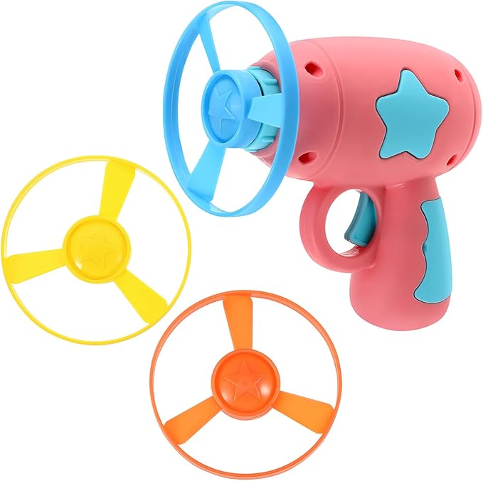 Alipis Interactive Cat Toy Flying Disc Launcher Set with 3 Durable Flying Discs Outdoor and Indoor Play for Cats and Kids Fun Exercise
