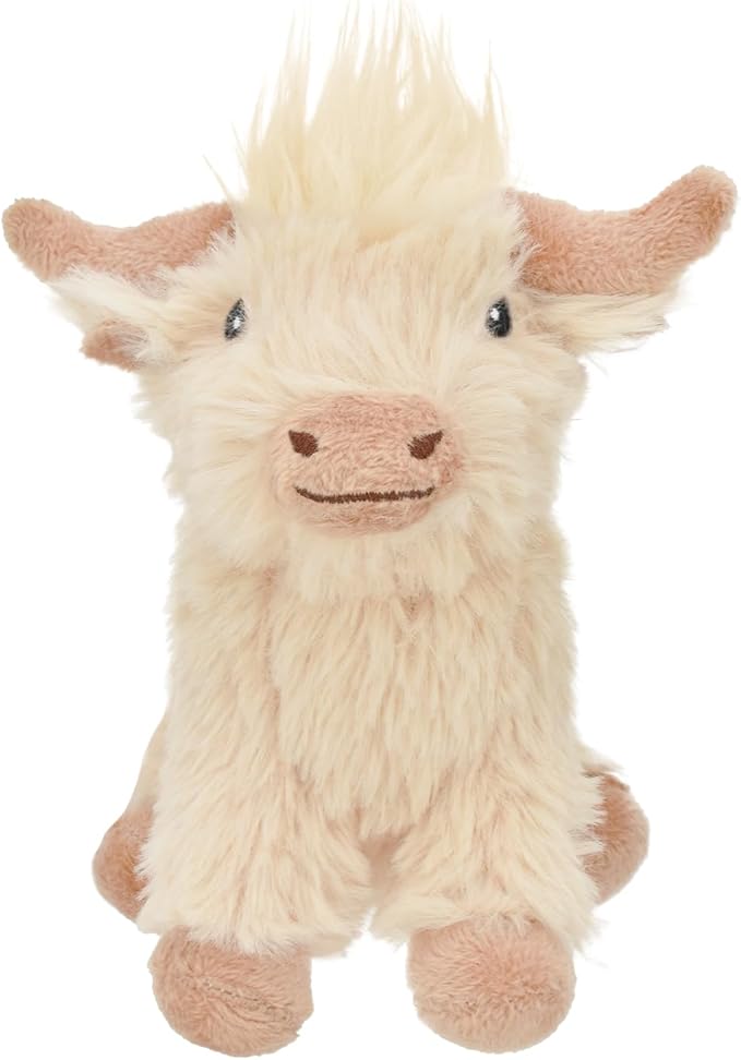 Multipet Highland Cow Plush Dog Toy 2-Pack – Soft Squeaky Farm Animal Toy for Dogs – Assorted Colors (5")
