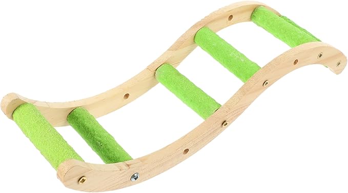 POPETPOP Hamster Climbing Ladder Toy Wooden Bird Cage Ladder Grinding Claw Feature Parrot Cage Accessories for Small Pets and Birds