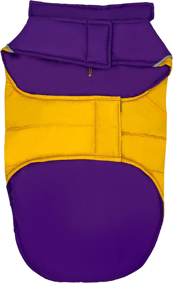 NBA Los Angeles Lakers Puffer Vest for Dogs & Cats, Size Medium. Warm, Cozy, and Waterproof Dog Coat, for Small and Large Dogs/Cats. Best NBA Licensed PET Warming Sports Jacket