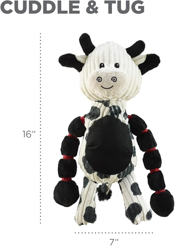 Charming Pet Thunda Tugga Cow Plush & Squeaky Dog Tug Toy (Pack of 2)