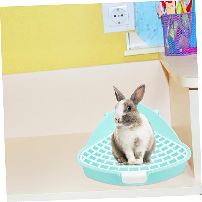 Totority Rabbit Litter Box Pet Potty Training Aid Triangle Cat Toilet Indoor Use