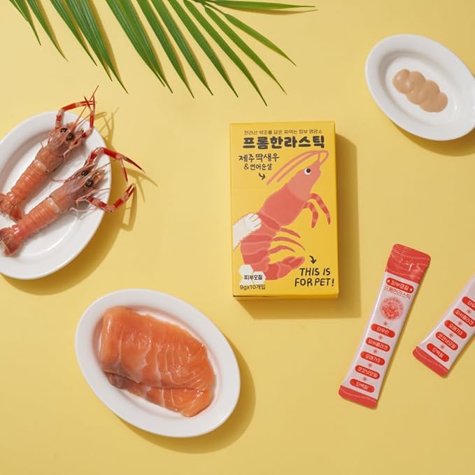 Generic FROMHALLA Stick Jeju, Puree Sticks for Dogs & Cats, Pet Treats, Grain-Free, 9g x 10 Sticks (9g x 10 Sticks, Jeju Red-Banded Lobster Fillet)