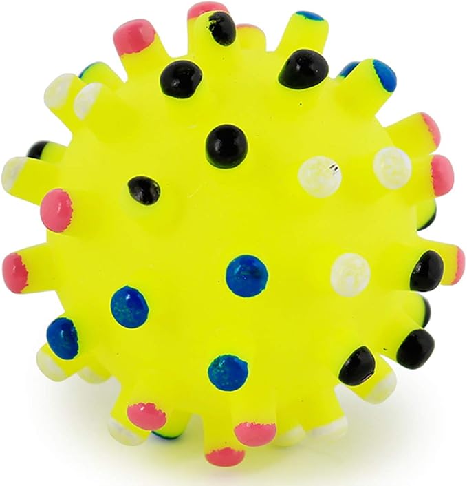 Rubber Balls Squeaky Dog Toys for Small, Medium Pet Breeds, Play Fetch, Reduce Separation Anxiety DT11-Balls