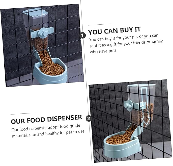 Outanaya Hanging Automatic Bird Feeder Small Pet Feeder Blue Plastic for Outdoor Bird Cages and Hamster Accessories