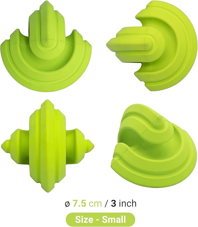 PetDreamHouse Chewtastic Geometrics Natural Rubber Enrichment Dog Toy Geo-Gem Green, Engaging Rolling and Unpredictable Bounce, Stuffable and Fun to Chew and Fetch