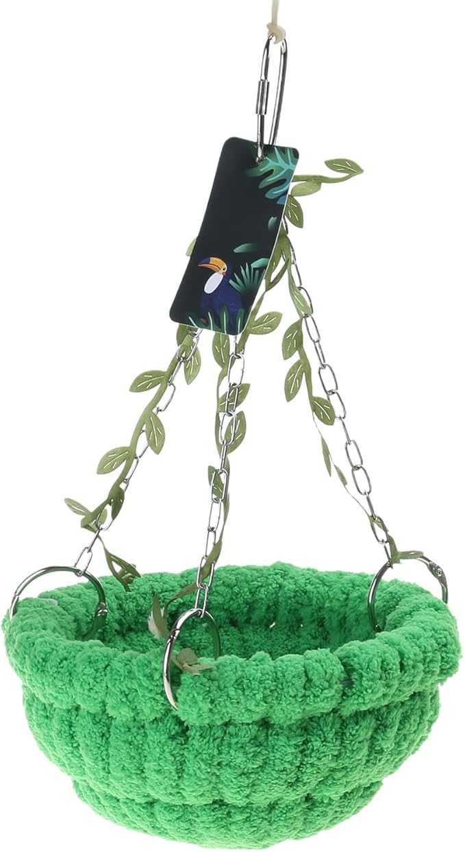 Parrots Hanging Hammock for Winter Plush Warm House Bird Cage Nest Small Pet -Mounted House Accessories Hammock for Small Birds