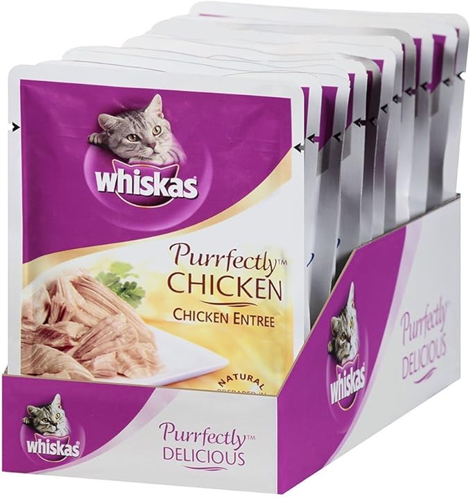 Whiskas Purrfectly Chicken Wet Cat Food Chicken Entree Flavor 3 Ounces (24 Count)