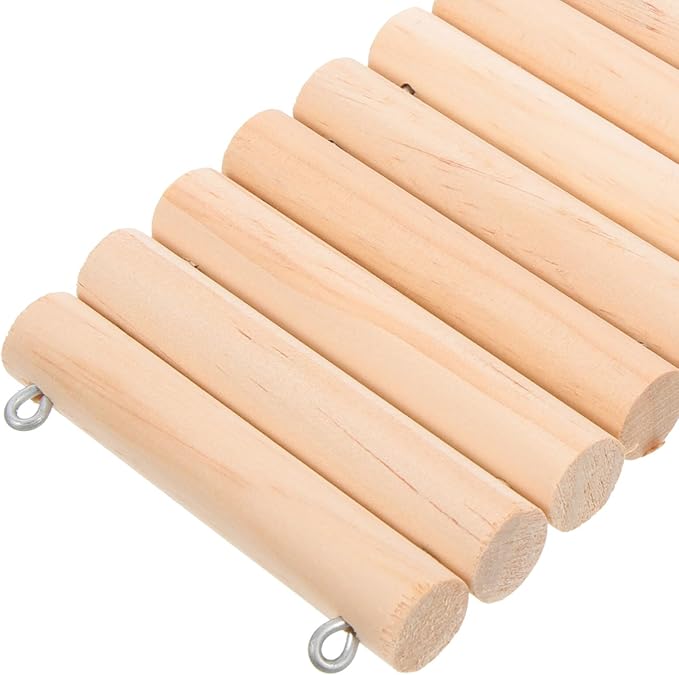 BESPORTBLE Bite-Resistant Wooden Hamster Ladder for Climbing and Exercise Easy Installation Multi-Function Natural Wood Ladder Plaything for Small Pets and Birds Cage Accessory