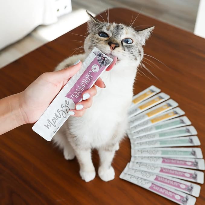LOVE, NALA - Natural Lickable Cat Squeeze Up Treat,Topper - Variety Plus Pack Mousse - Wet Food Cat Puree - Grain Free, Non_GMO Minerals, Vitamins - 24 Pack