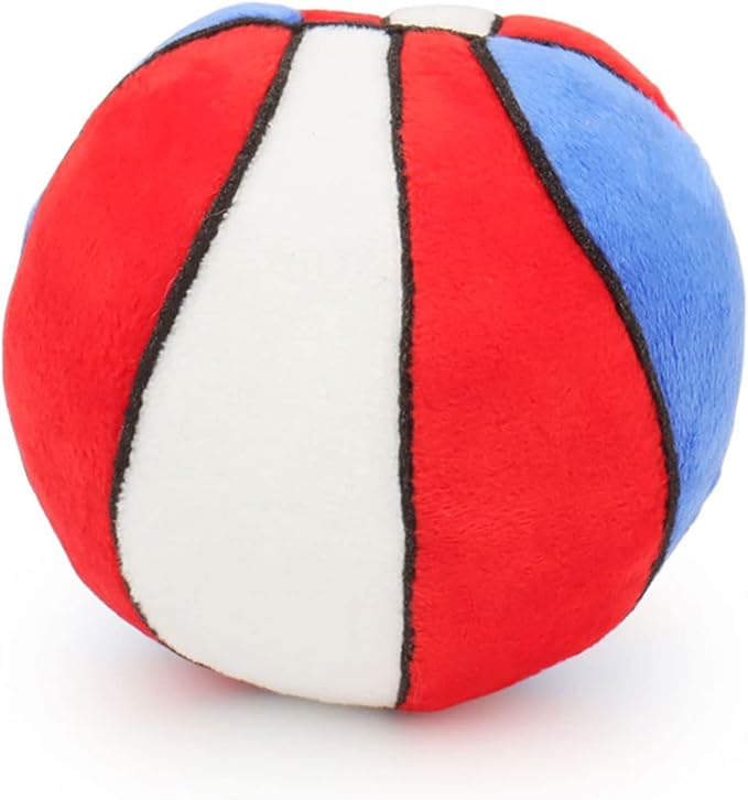 Dog Toys Balls - Chewable Plush Basketball for Dogs, Soft Pet Squeaky Ball Stuffed with Fluffy, Durable Indoor & Outdoor Dog Puzzle Toy, Birthday for Puppy Small Medium Breeds