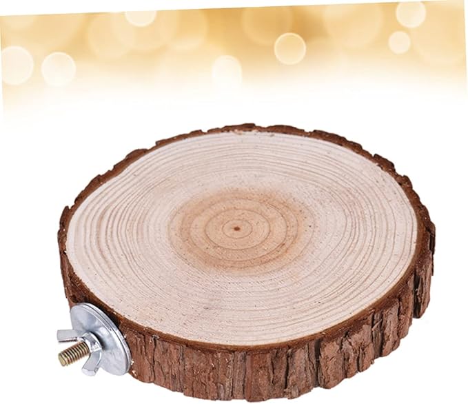 Milisten Round Wooden Platform for Parrots and Animals Wood Perch Stand Rack for Bird Cages for Hamsters Gerbils Mice and Rats