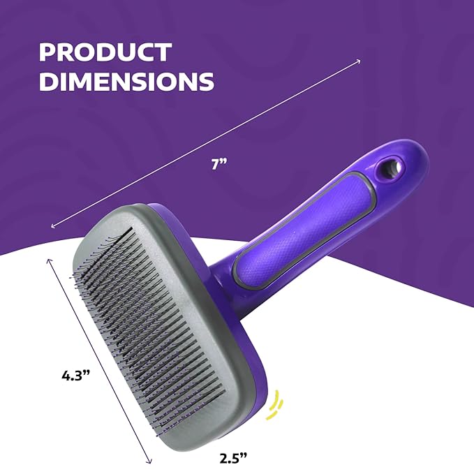 Hertzko Self Cleaning Slicker Brush - Dog & Cat Brush, Dog Brush for Shedding, Cat & Dog Grooming for Pets, Grooming Brushes for Long Short Haired Dogs Cats, Deshedding Brush, Rake, Comb