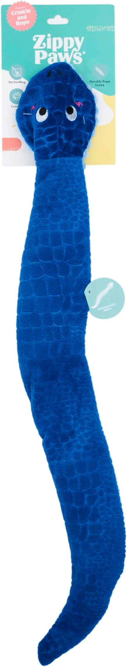 ZippyPaws Rope Reptilez Dog Toy – Rope & Plush Tug Toy (Snake)