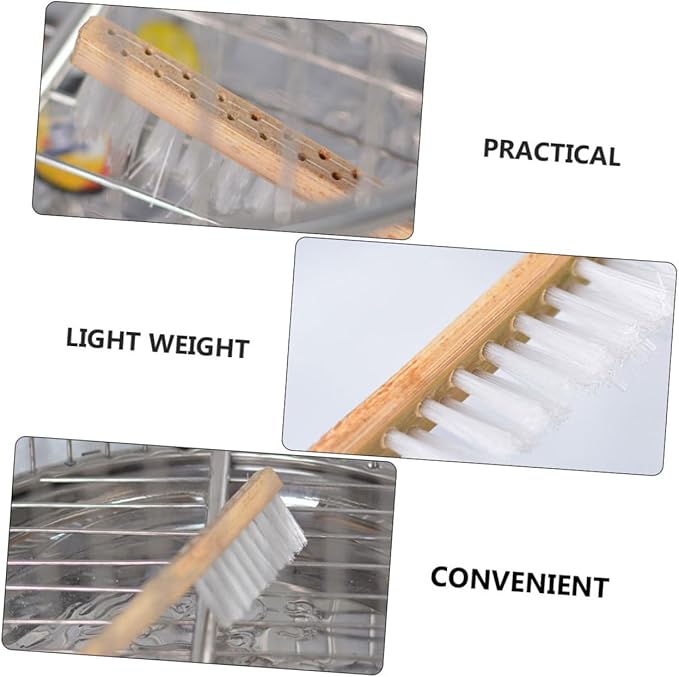 Mikikit 1pc Handle Bird Cage Cleaning Brush Bristle Tool for Effortless Bird Droppings Removal for Parrot Canary Finch Cages