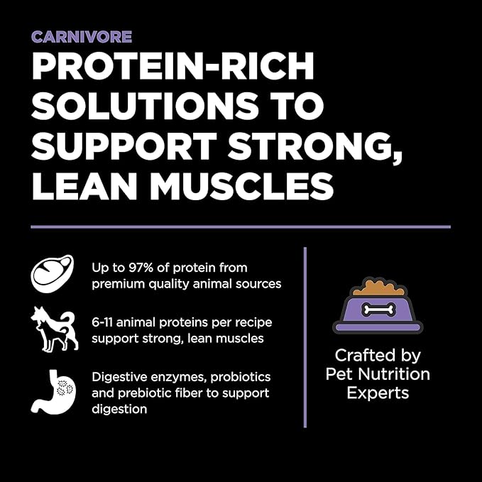 Go! Solutions Carnivore Chicken, Turkey + Duck Grain-Free Dry Senior Dog Food, Our Highest-Protein Kibble Made with Real Meat & Fish, Pumpkin & Probiotics for Good Digestion, 3.5 lb Bag