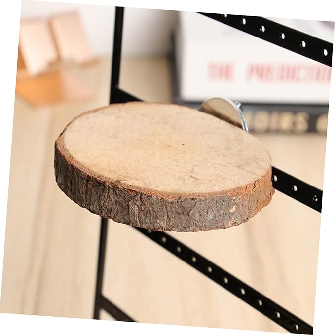 Wooden Bird Perch Platform for Parrots Round Station Board Branch Perches for Bird Cages and Hamsters
