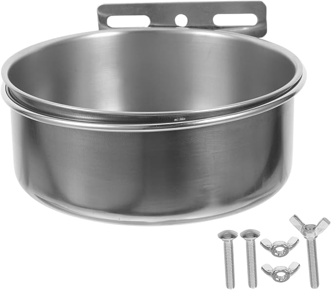 Stainless Steel Parrot Bowl with Clamp Holder Versatile Food Water Dish for Parakeets Lovebirds Conures and Cockatiels Nonslip Base for Stability and Reduced Mess Durable Bird Cage