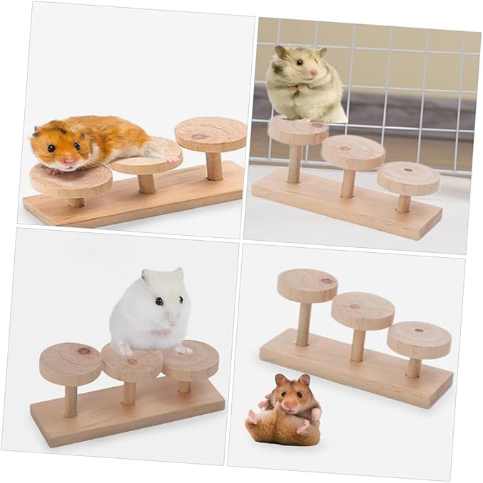 YARNOW Wooden Parrot Ladder Toy Bird Cage Accessory for Parakeets Macaws Parrots