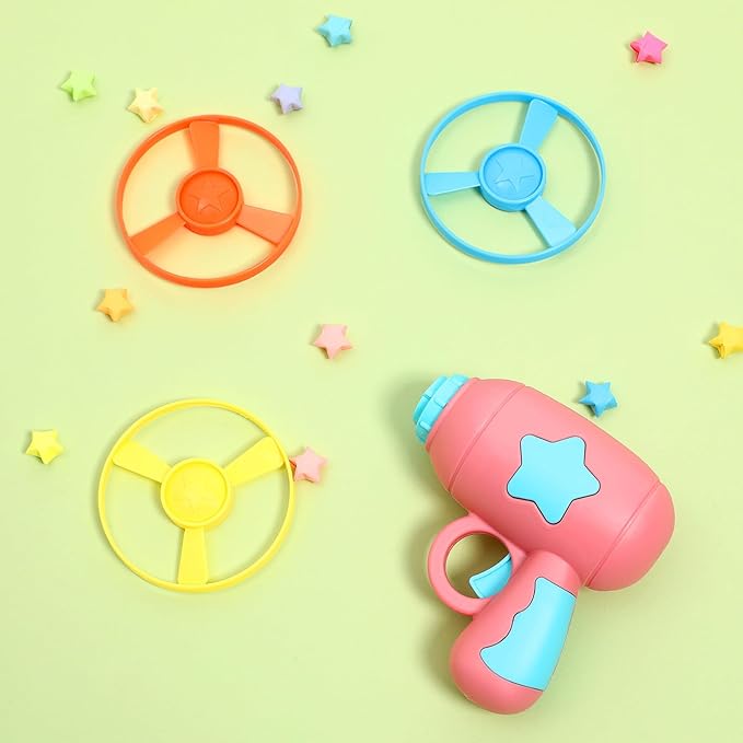 Alipis Interactive Cat Toy Flying Disc Launcher Set with 3 Durable Flying Discs Outdoor and Indoor Play for Cats and Kids Fun Exercise