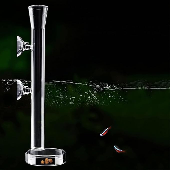 Mipukbay Glass Aquarium Feeder Set - 13.8 Inch Shrimp Feeding Tube & Dish for Fish, Shrimp, and Bottom-Dwelling Aquatic Pets‌