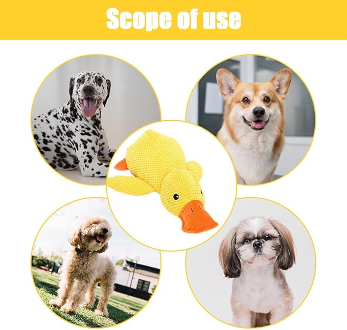Calming Duck Dog Toy for The Mellow Pets,2025 Upgrade Squeak Dogs Toys Yellow Best Friends, Stuffed Duck Dog Toys for Small Cats Indoor Puppy Essentials (Green Pink)