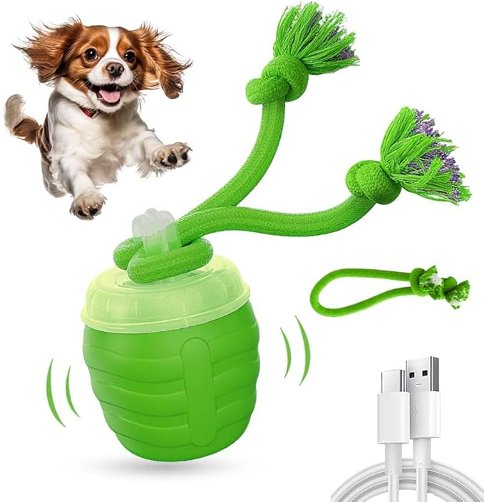 Interactive Dog Toys, New Motion Activated Cat Balls with 360° Smart Automatic Rolling Moving, Fun Boredom Relief for Cats and Dogs Indoor Play (Green)