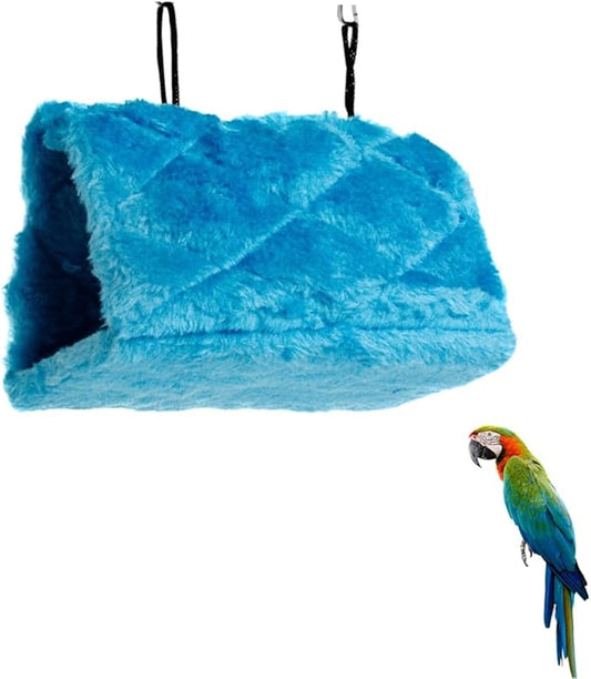 BESPORTBLE Plush Triangle Parrot Hammock for Birds Cozy Snuggle Cave Bed Comfortable PET Sleep Bed Hanging Bird Cage Accessory for Parakeets and Cockatiels
