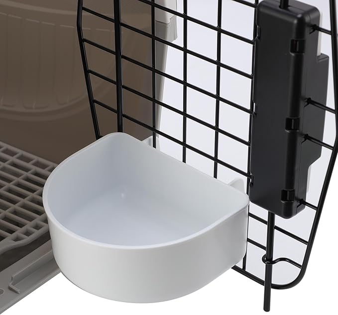 Pet Carrier for Small Dogs and Cats, Cat Carrier Plastic Dog Transport Box Pet Box for Outdoor Travel - Easy to Assemble Ample Space Excellent Ventilation (Grey)