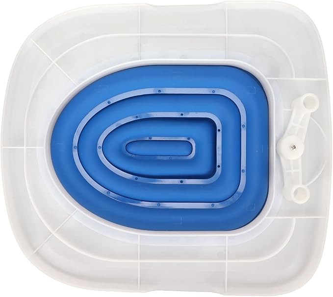 Cat Toilet Training Kit,Universal Reusable Cat Toilet Trainer for Pet Cleaning,Train Your Cat to Use The Toilet (White Tray, 1 Blue Inner Support)