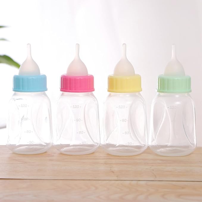 Pet Feeding Bottle Kit - 4 Oz Milk Water Dispenser - Nipple Brush Set - Suitable for Kittens, Puppies, Small Dogs - Leak Proof, Silicone Materials