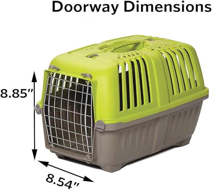 MidWest Homes for Pets Spree Travel Carrier - Hard-Sided Dog & Cat Carrier, Small Pet Travel Crate with Handle, Ventilated Design, Easy Assembly, 24-Inch, Blue