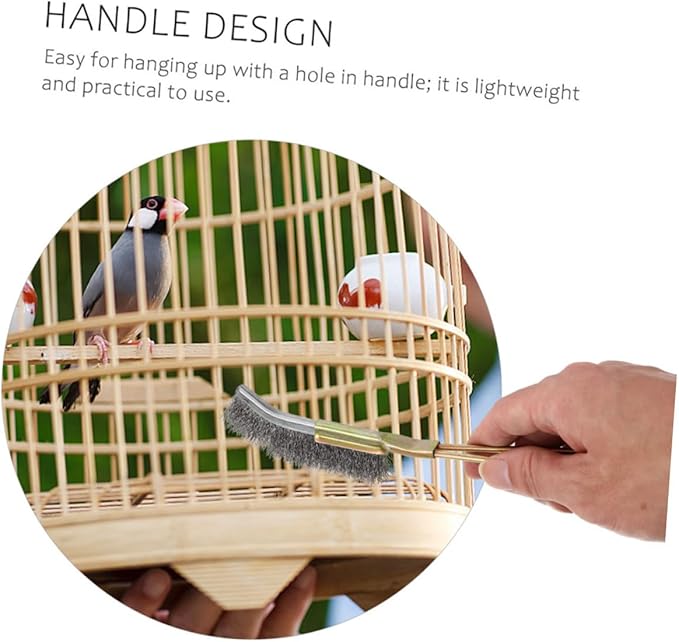 2pcs Wire Brush Cleaner for Bird Cages Lightweight Brush for Daily Cleaning Convenient Hanging Design for Easy Storage Essential Tool for Parrot and Pet Bird Owners