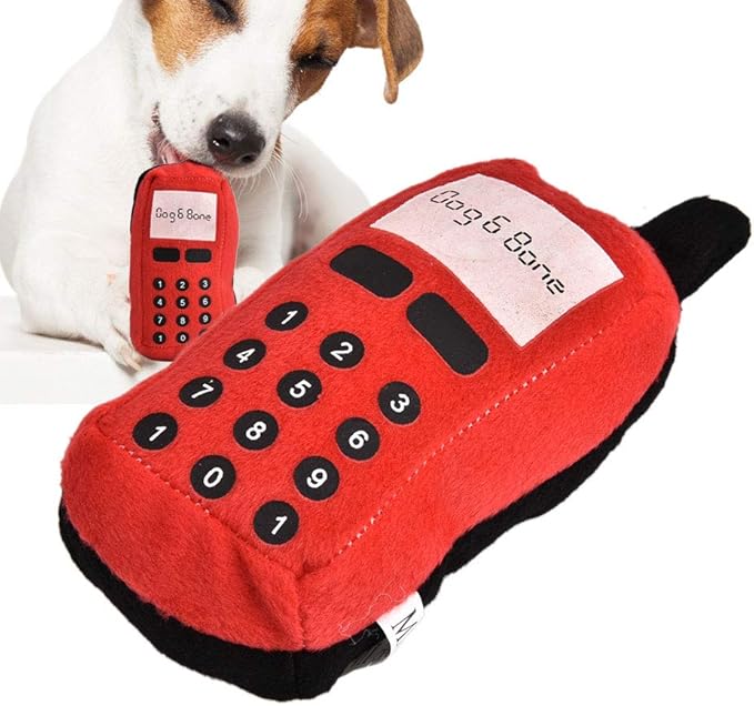 Squeaky Dog Toys, Squeaky Plush Cell Phone Toy Dog Chew Toy Pet Chew Squeaker Toys Funny Mobile Phone Shape Interactive Toy for Dog Cat