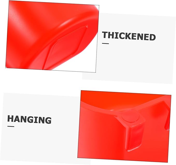 Toyvian 4pcs Hanging Cage Bowls for Small Animals Thickened Plastic Feeding Cups for Birds Rabbits and More Convenient Hanging Design Easy Installation Red
