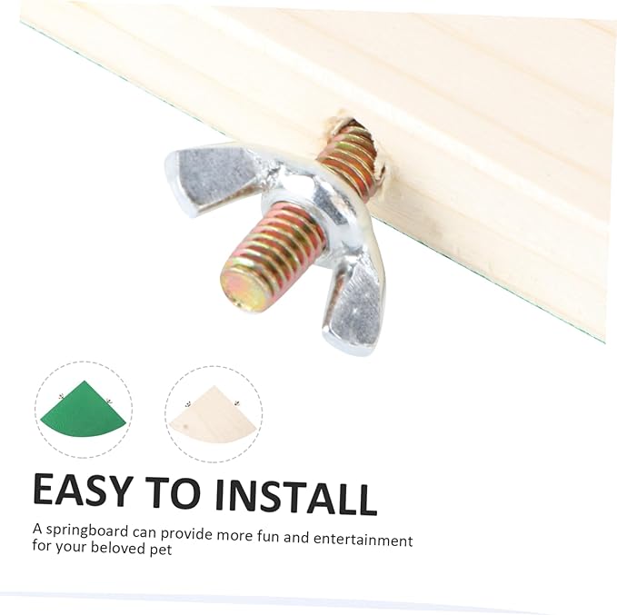 Fan Shape Frosted Wooden Pet Cage Platform for Small Animals Decoration for Hamsters Parrots Squirrels and Gerbils Durable Chew Design Random Color
