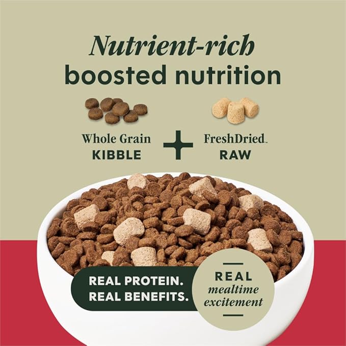 Instinct RawBoost, Natural Dry Dog Food with Freeze-Dried Pieces, Whole Grain Recipe - Real Beef & Barley, 20 lb. Bag