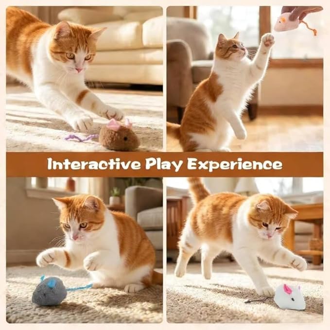 8 Pack Cat Toys Fluffy Mouse-Shaped Toys Colorful Plush Soft Cat Plush Toys with Mint Flavor for Cats Highly Realistic Interactive Cat Toys Available in 8Different Colors