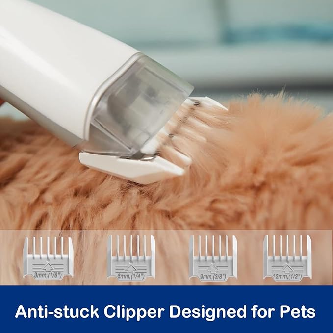 Dog Vacuum for Shedding with Max 3.4L Dust Bin, Hyper-Power but Super Quiet, 4 Professional Grooming Tools, Gift for Cat Pets Hair