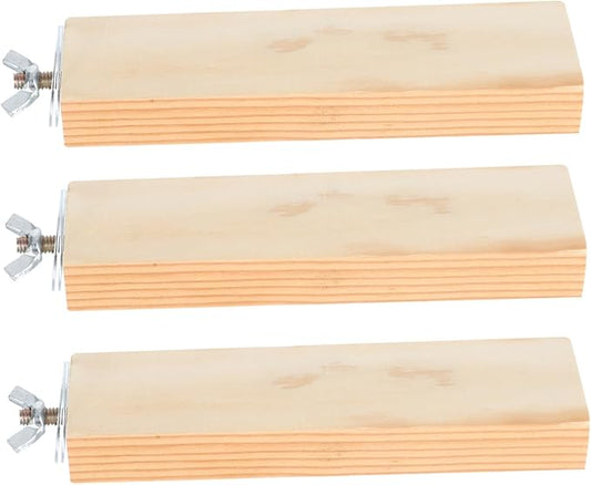 3 Pack Hamster Wooden Platform Toy Safe Bird Cage Accessory Natural Wood Climbing Supplies Hamster Toy Home Dec