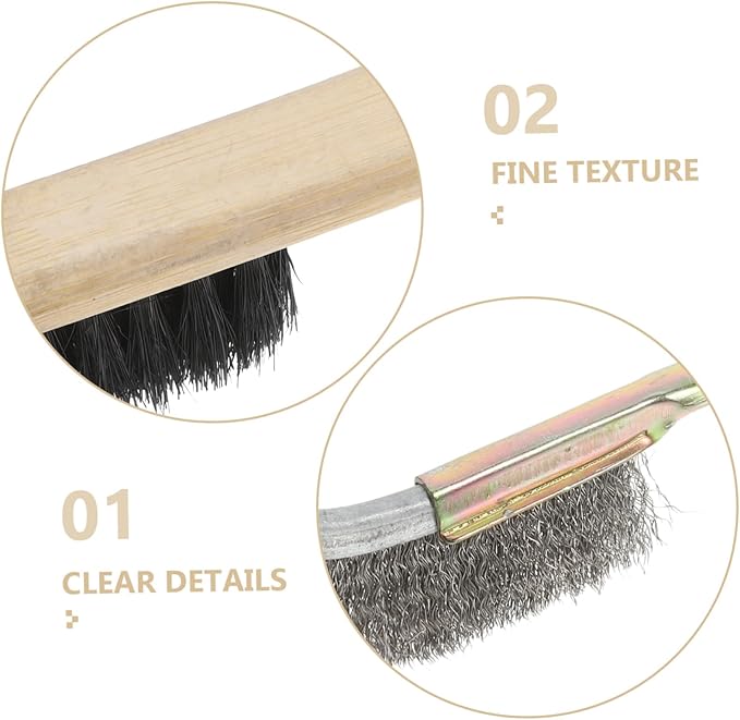 VICASKY 3pcs Bird Cage Cleaning Brush Wooden Handle Versatile Pet Cage Cleaner for Birdcages Parrots and Animals for Easy Maintenance and Quick Cleaning Sessions