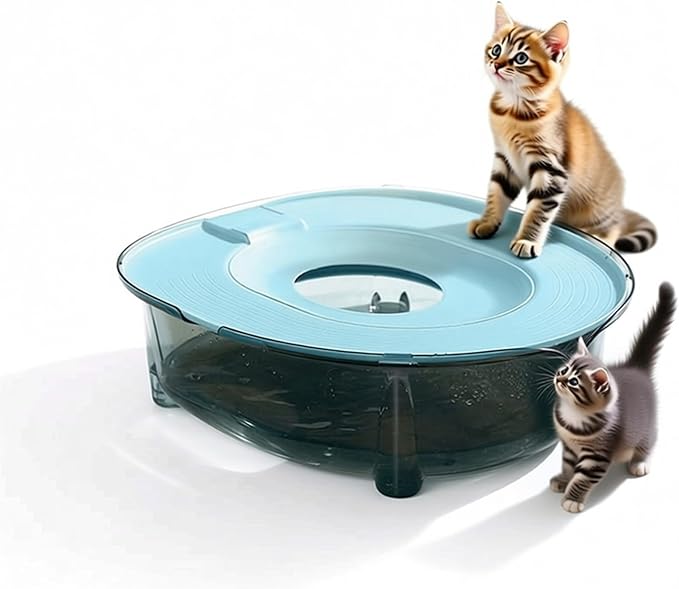 Cat Toilet Training Kit Portable Litter Box Flushable Design Odor Control Anti-Splash Large Thickened PP Material, 15.75 x 14.37 x 4.92 Inch (Blue)
